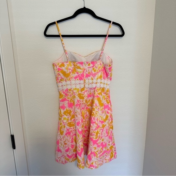 Lilly Pulitzer Lenore Dress Spaghetti Straps Size 2 Women’s Pink Orange Floral - Picture 7 of 11